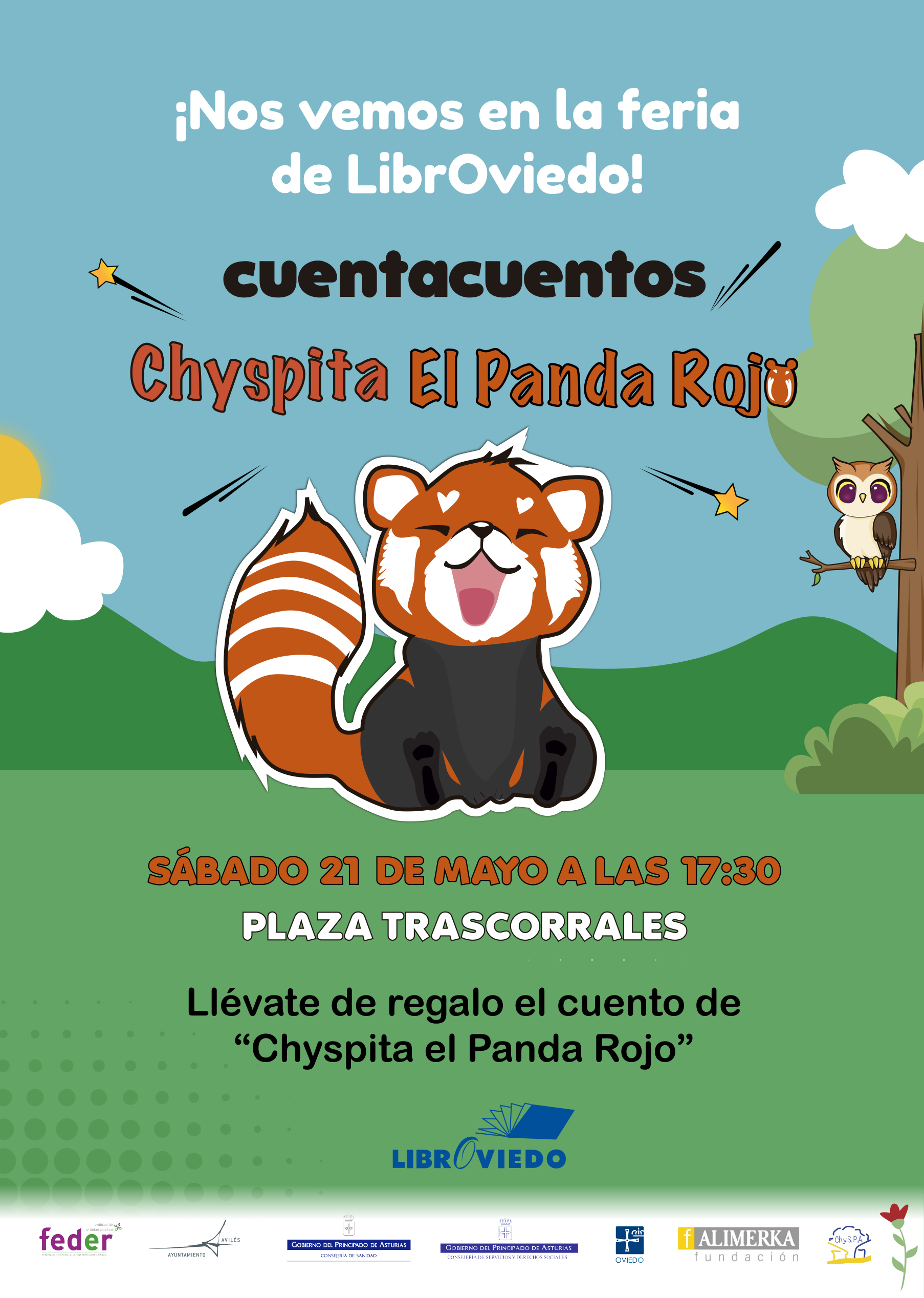 Cuentacuento Chyspita el panda rojo en la Plaza Tracorales el 21 de mayo a las 17:30h