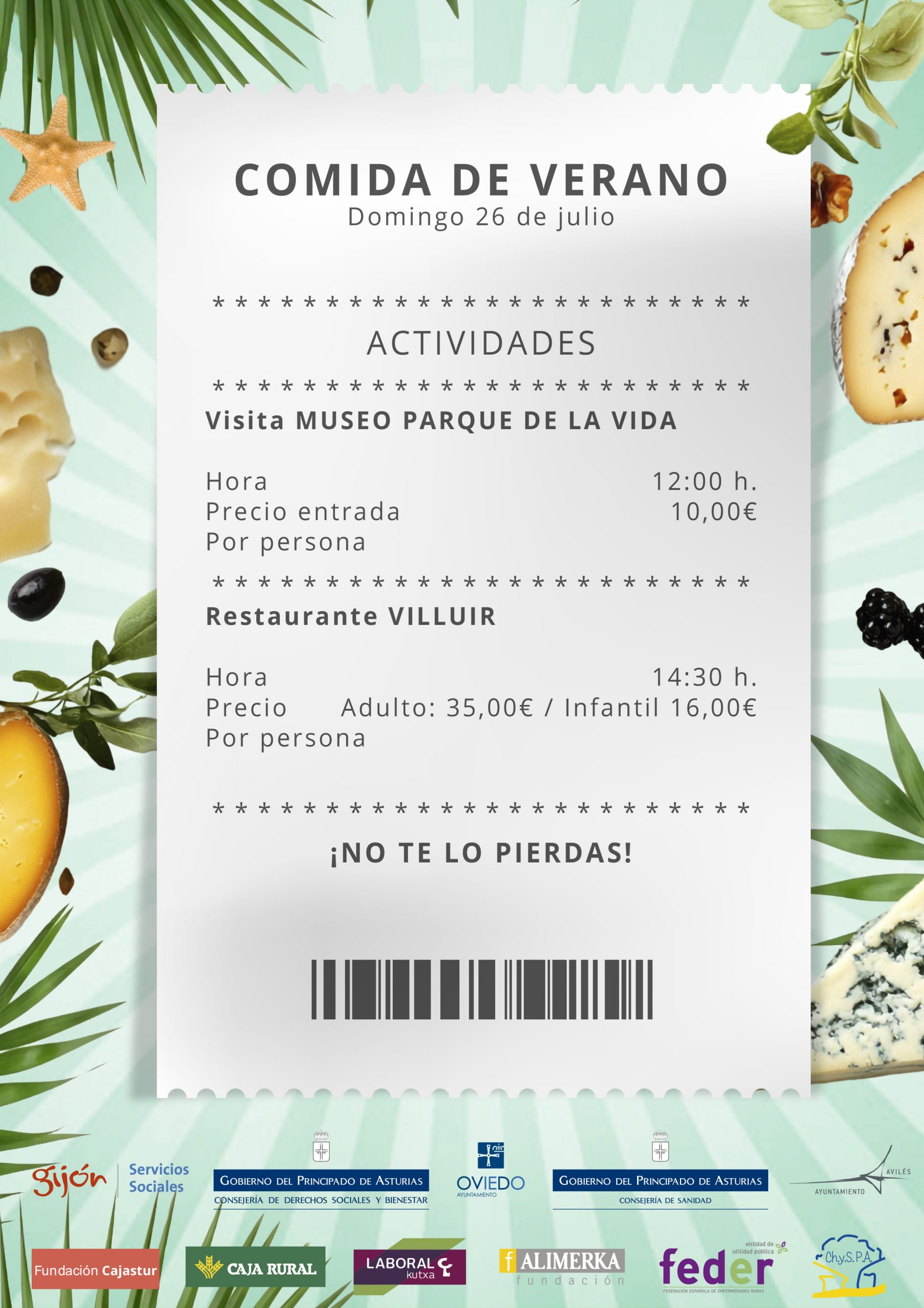 El domingo, 26 de julio organizamos una salida al Museo Parque de la Vida y una comida en el restaurante Villuir. ¡No te lo pierdas!